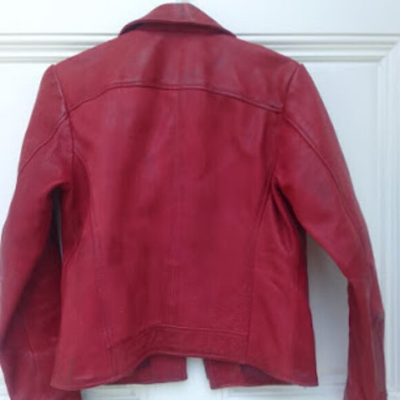 Betsy Womens Fashion Leather Jacket in Oxblood - Picture 3 of 5
